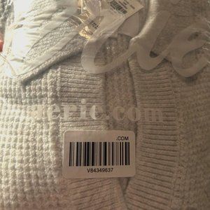 Aerie CozyUp Waffle Polo Sweater Medium Gray Heather NEW NIB never opened